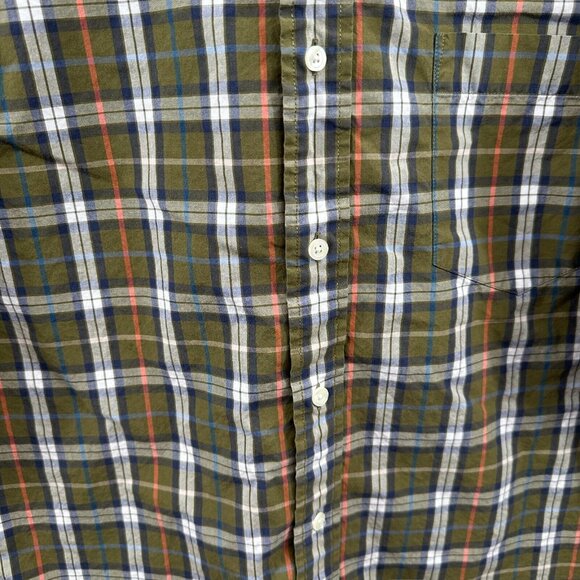 Eddie Bauer Men Shirt Extra Large Green Plaid 100% Cotton Button Front - Picture 4 of 10